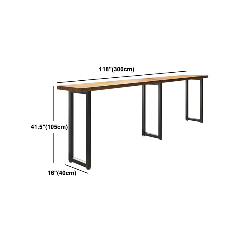 Industrial Bar Table Set 1/7 Pieces Rectangle Pine Wood Counter Table with High Stools