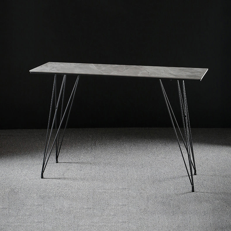 Modern Bar Table Set 1/2/3 Pieces Rectangle Stone Counter Table with High Stools