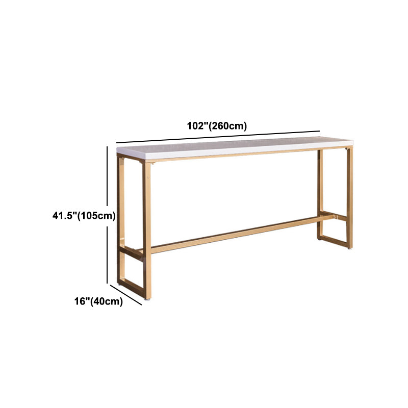 Glam Bar Table Set 1/4 Pieces Rectangle Wood Counter Table with High Stools