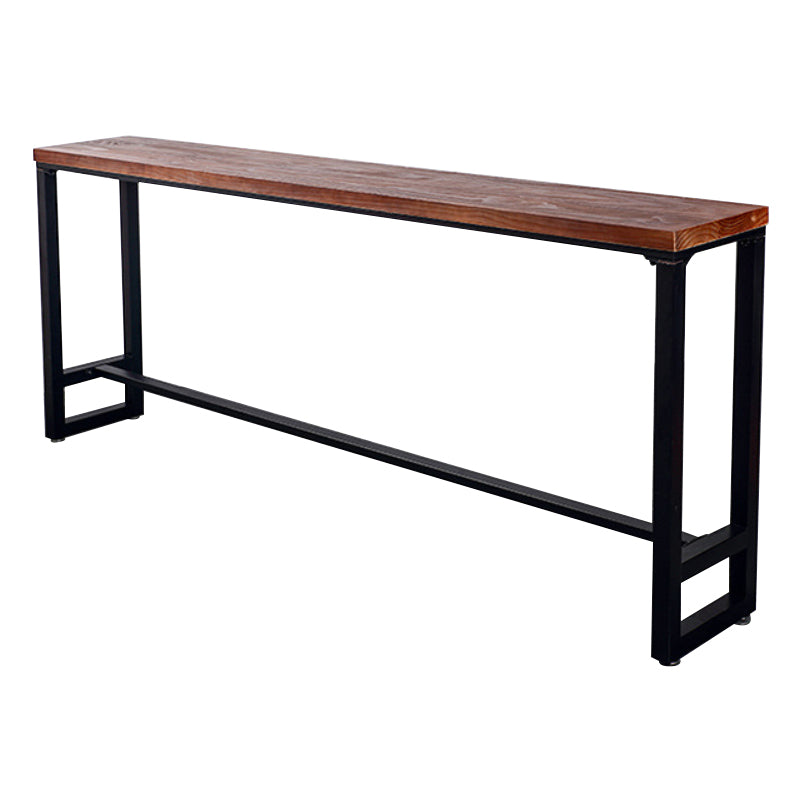 Industrial 1/6/11 Pieces Bar Table Set Rectangle Pine Wood Counter Table with High Stools