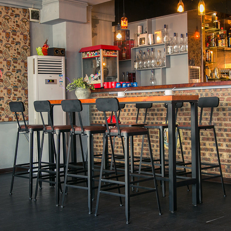 Industrial 1/9 Pieces Bar Table Set Rectangle Pine Wood Counter Table with Stools