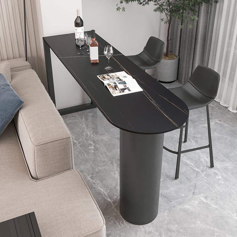 Modern 1/3 Pieces Bar Table Set Stone Counter Table with High Stools for Dining Room