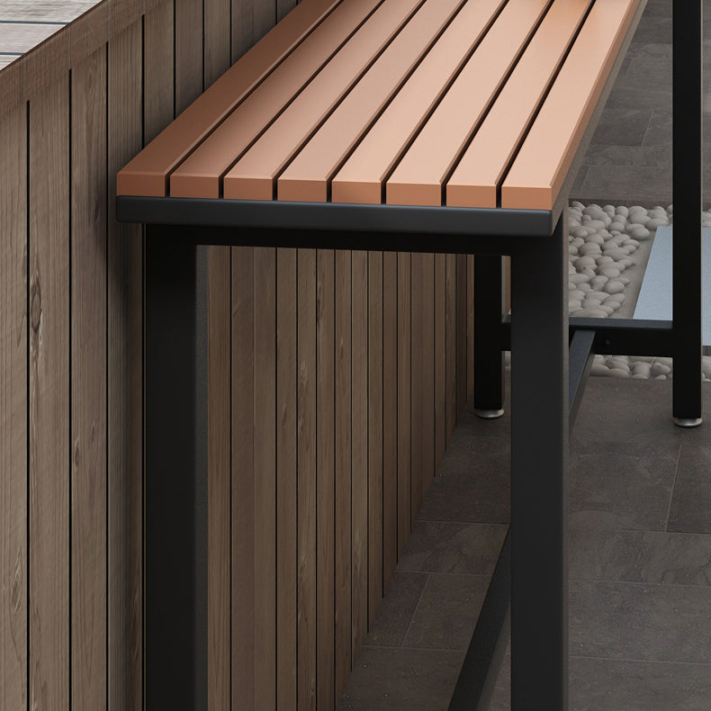 Modern 1/5 Pieces Bar Table Set Rectangle Plastic Wood Counter Table with High Stools