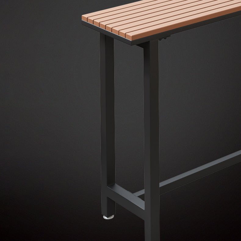 Modern 1/5 Pieces Bar Table Set Rectangle Plastic Wood Counter Table with High Stools