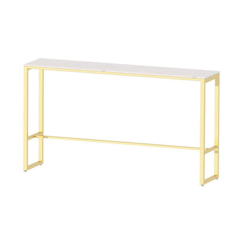 Glam 1/4/7 Pieces Bar Table Set Rectangle Stone Counter Table with High Stools for  Cafe