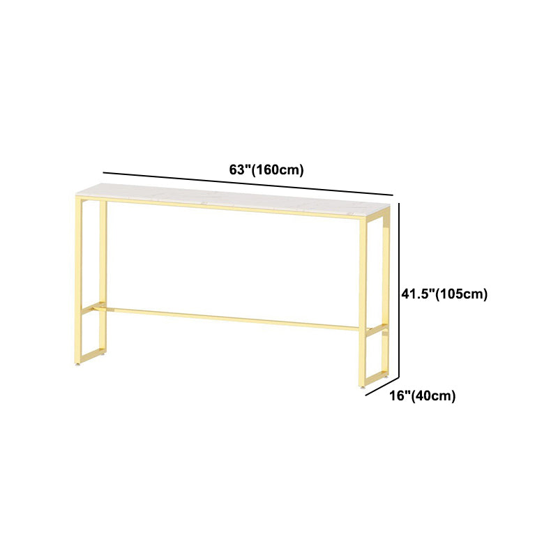 Glam 1/4/7 Pieces Bar Table Set Rectangle Stone Counter Table with High Stools for  Cafe