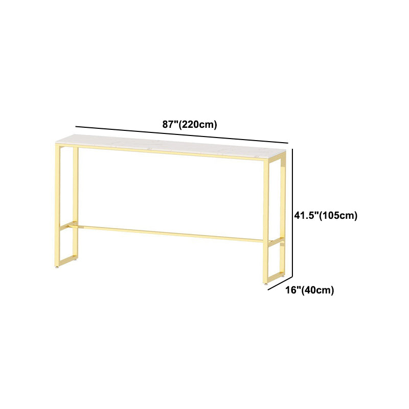 Glam 1/4/7 Pieces Bar Table Set Rectangle Stone Counter Table with High Stools for  Cafe