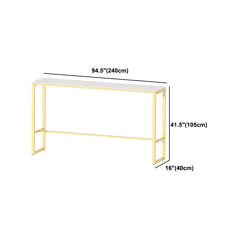Glam 1/4/7 Pieces Bar Table Set Rectangle Stone Counter Table with High Stools for  Cafe