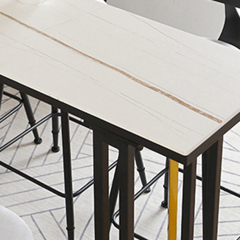 Industrial 1/2/4/7 Pieces Bar Table Set Rectangle Bar Table with High Stools