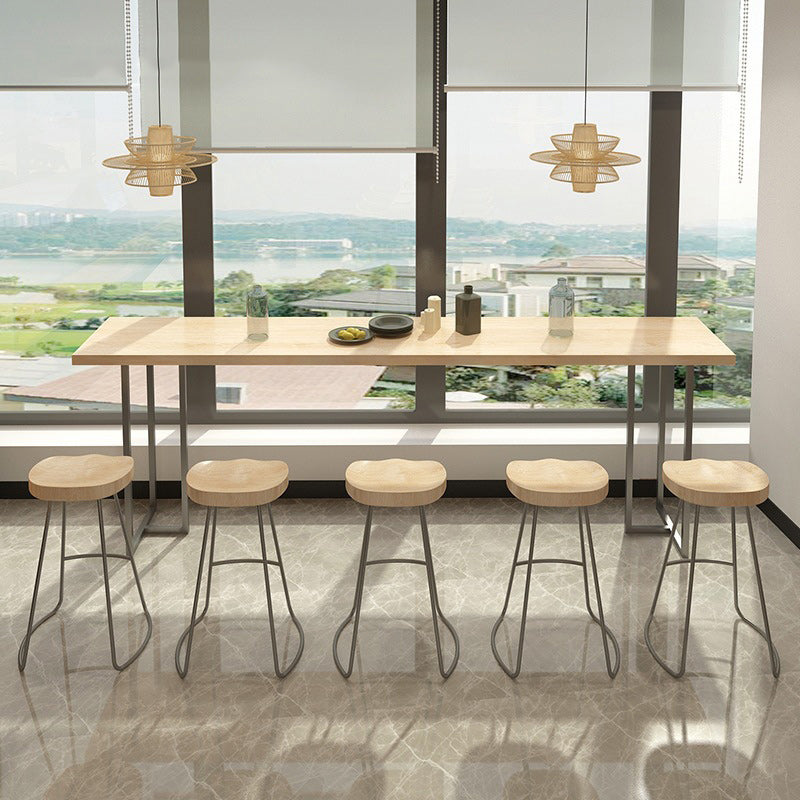 Modern 1/2/5/6 Pieces Bar Table Set Rectangle Bar Table with High Stools