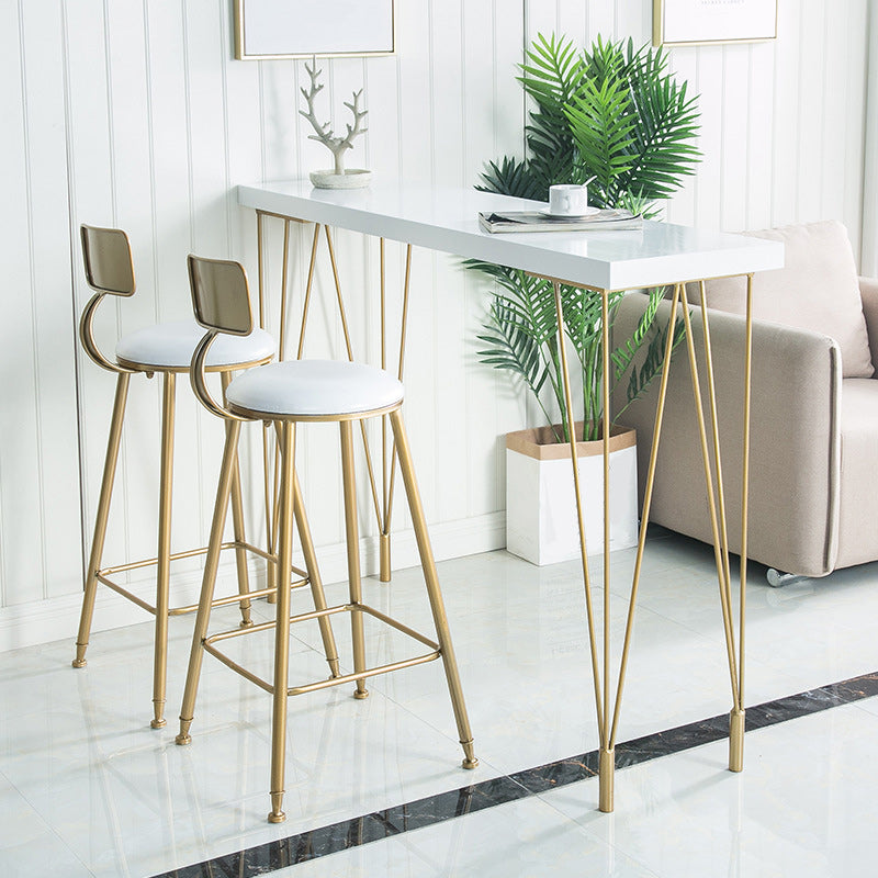 Glam Style 1/2/3 Pieces Bar Table Set Rectangle Bar Table with High Stools