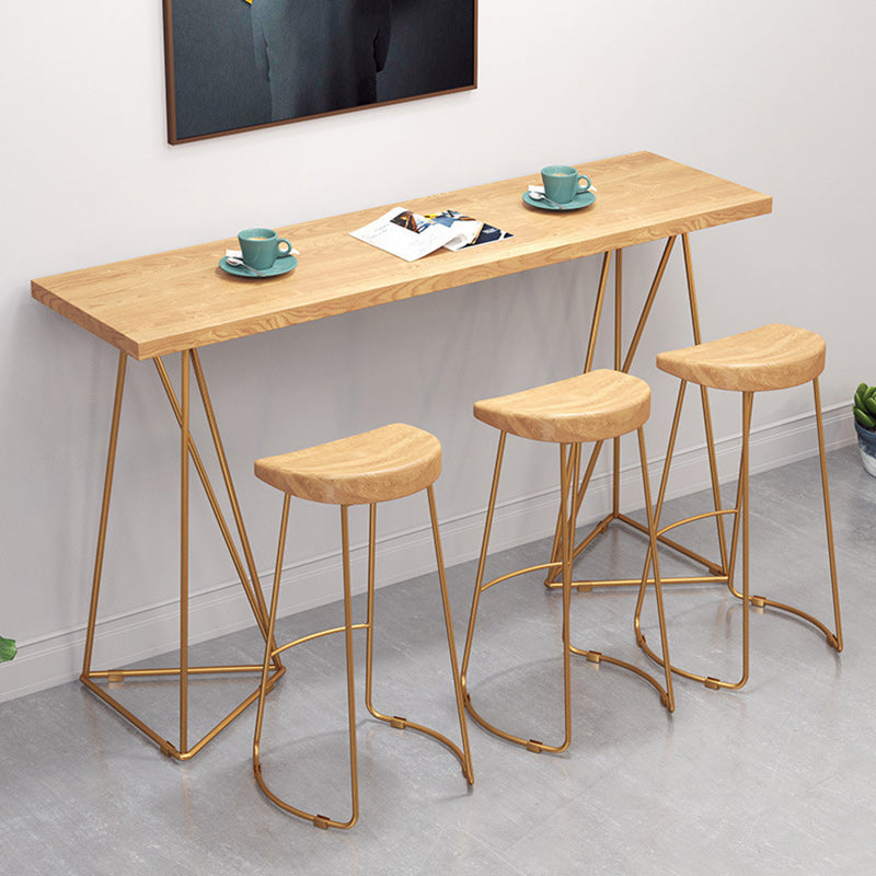 Glam Style Bar Table Set 1/2/4 Pieces Rectangle Bar Table with High Stools