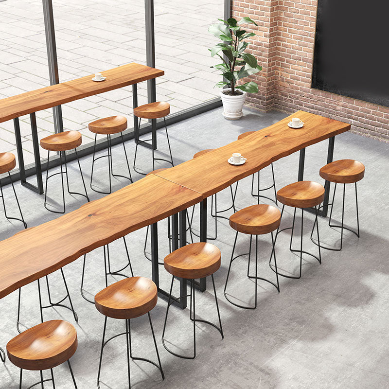 1/2/7 Pieces Modern Rectangle Pub Table Set Wooden Counter Table with Backless Stools