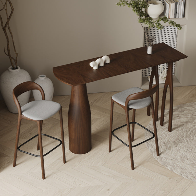 1/3 Pieces Modern Rectangular Pub Table Set Pine Wood Counter Table with High Stools