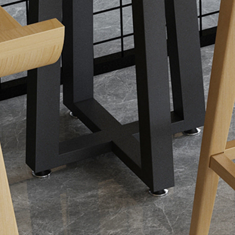 Modern Rectangular Pub Table Set 1/2/3 Pieces Wooden Counter Table with Backless Stools