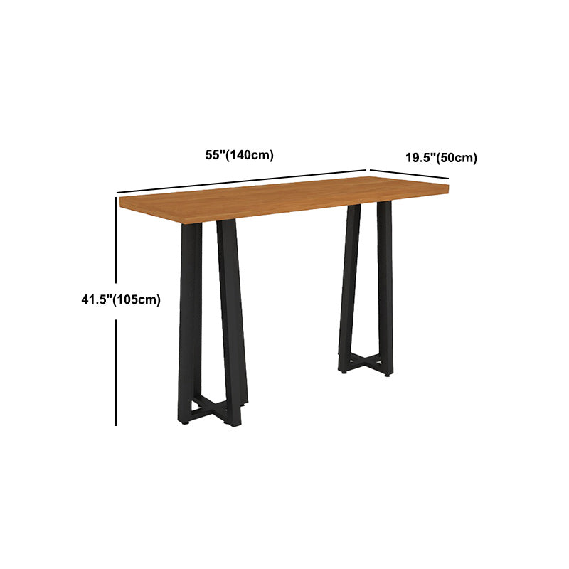 Modern Rectangular Pub Table Set 1/2/3 Pieces Wooden Counter Table with Backless Stools