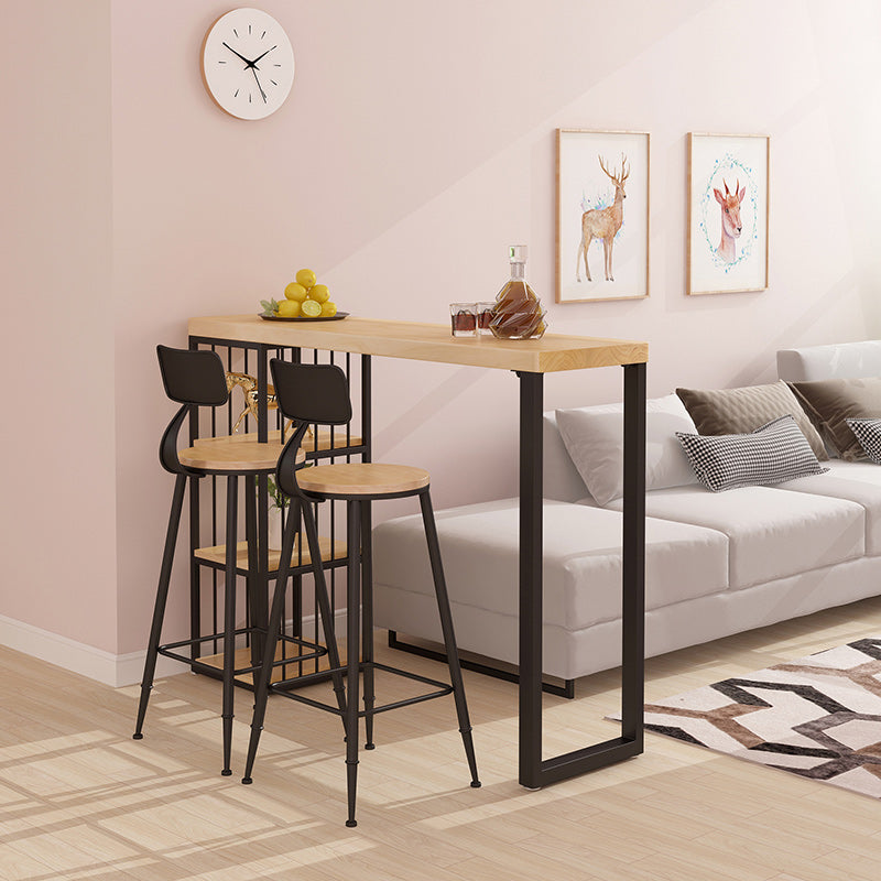 Modern Rectangular Bistro Table Set 1/3 Pieces Wooden Counter Table with High Stools