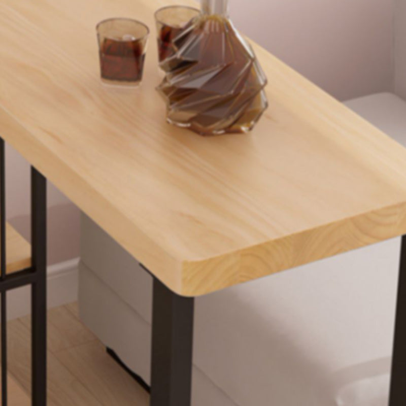 Modern Rectangular Bistro Table Set 1/3 Pieces Wooden Counter Table with High Stools