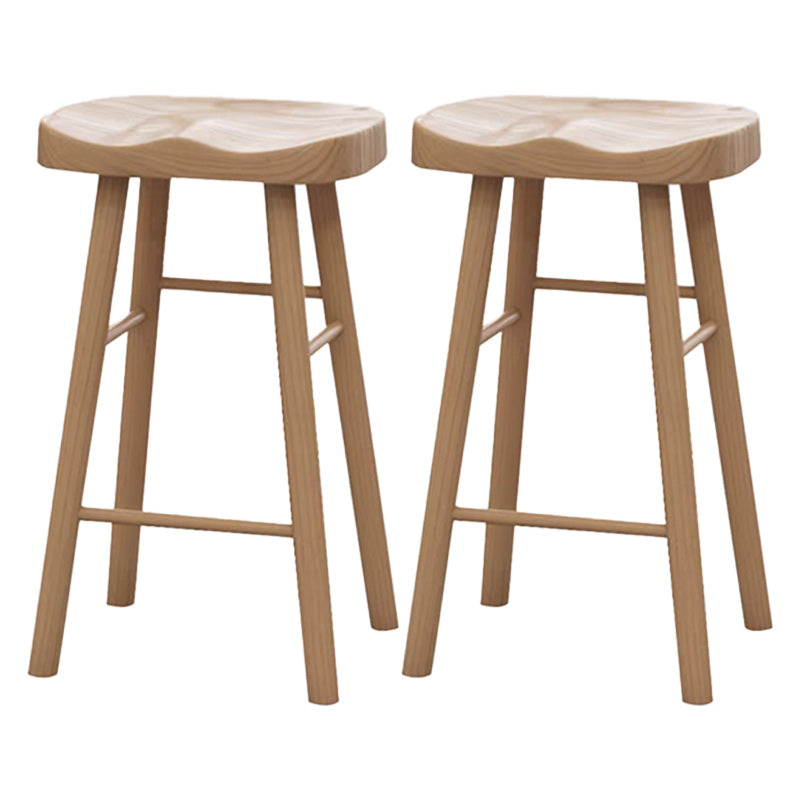 1/4 Pieces Modern Rectangular Pub Table Set Wooden Counter Table with Backless Stools