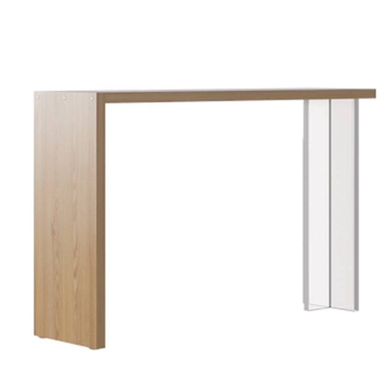 1/4 Pieces Modern Rectangular Pub Table Set Wooden Counter Table with Backless Stools