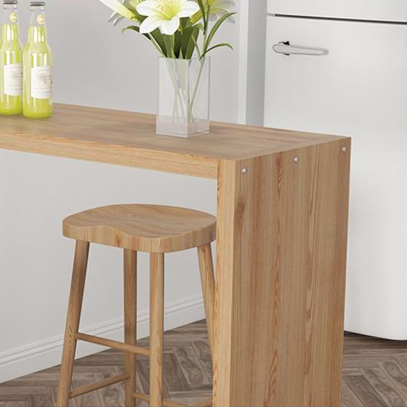 1/4 Pieces Modern Rectangular Pub Table Set Wooden Counter Table with Backless Stools