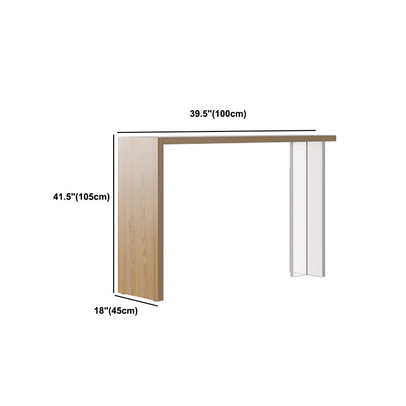 1/4 Pieces Modern Rectangular Pub Table Set Wooden Counter Table with Backless Stools