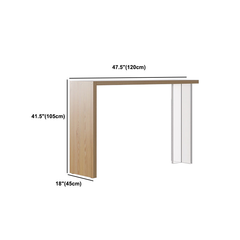 1/4 Pieces Modern Rectangular Pub Table Set Wooden Counter Table with Backless Stools