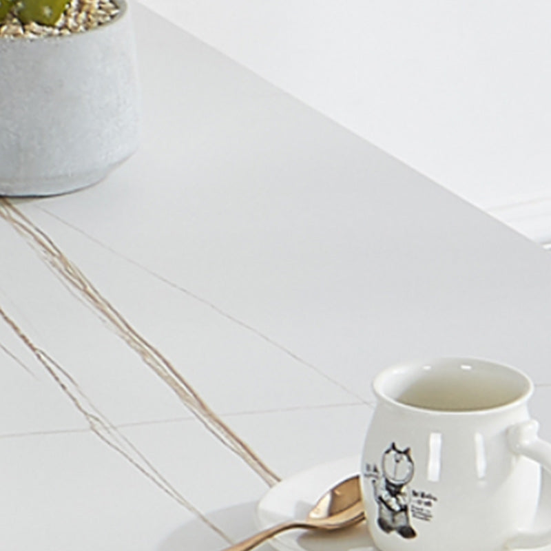 Modern 1/3 Pieces Bar Table Set Rectangle Stone Counter Table with Stools for Living Room