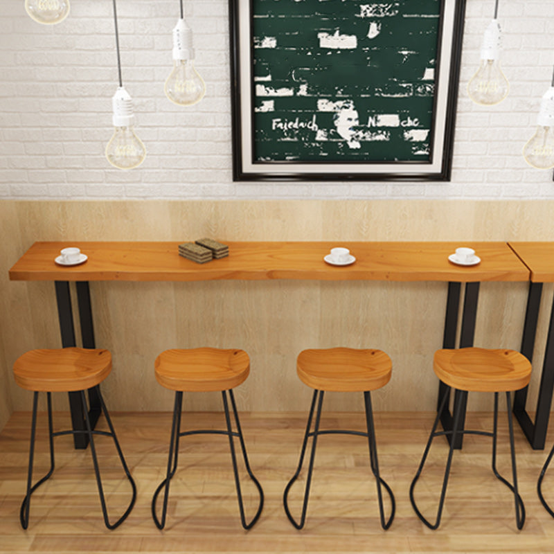 1/5/7 Pieces Industrial Rectangle Pub Table Set Wooden Counter Table with Backless Stools