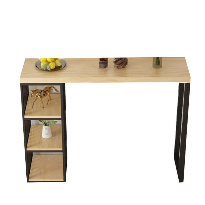 Modern Rectangular 1/3 Pieces Pub Table Set Wooden Counter Table with High Stools