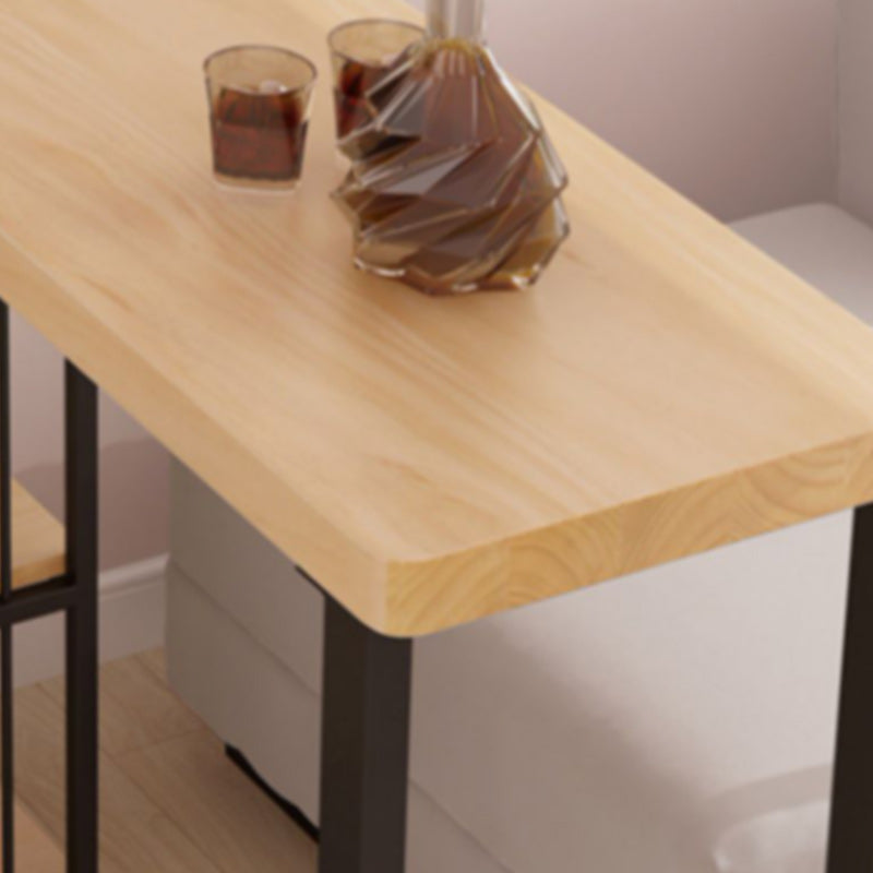 Modern Rectangular 1/3 Pieces Pub Table Set Wooden Counter Table with High Stools