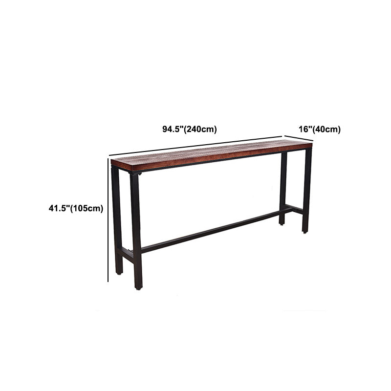 Industrial 1/5 Pieces Bar Table Set Rectangle Pine Wood Counter Table for Cafe