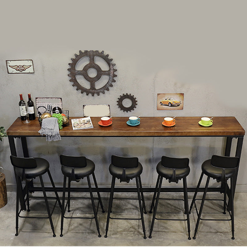 1/6/11 Pieces Industrial Rectangular Pub Table Set Solid Wood Counter Table Set