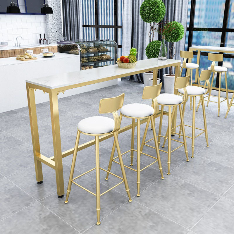 Glam 1/2/5 Pieces Bar Table Set Rectangle Bar Table with Metal High Stools for Home