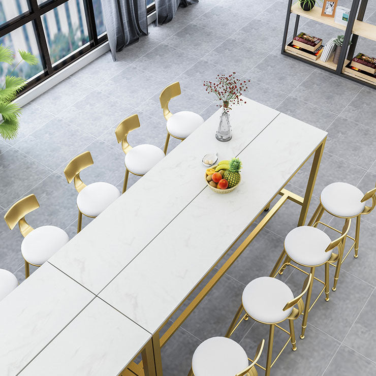 Glam 1/2/5 Pieces Bar Table Set Rectangle Bar Table with Metal High Stools for Home