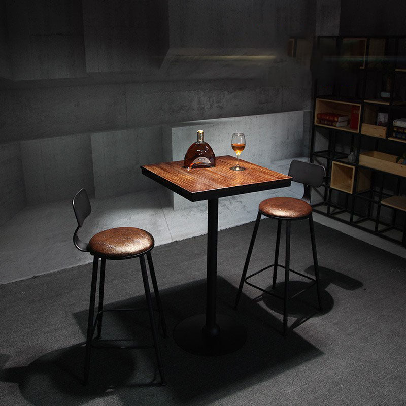 Industrial Wood Bar Table Set  1/2/3/4/5 Pieces Fixed Counter Set