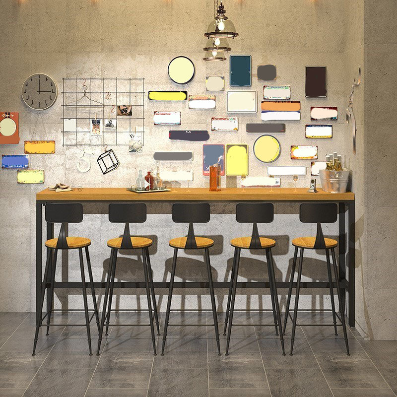 Industrial Style 1/6/11 Pieces Bar Table Set Rectangle Pine Wood Counter Table for Cafe