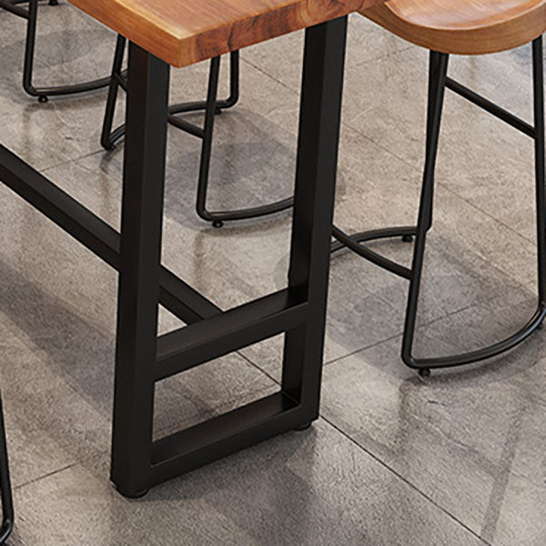 Modern 1/9 Pieces Bar Table Set Rectangle Pine Wood Counter Table with Stools for Balcony