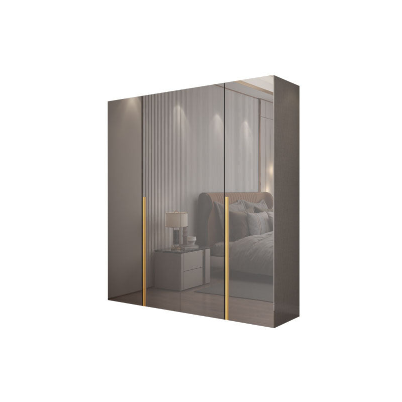 Contemporary Style Wood Wardrobe Gray Colour 1-Drawer Wardrobe Closet for Home