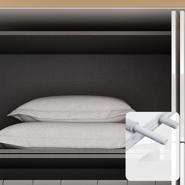 Contemporary Style Wood Wardrobe Gray Colour 1-Drawer Wardrobe Closet for Home