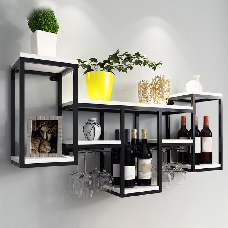 Modern Metal Wine Rack Kit Wall Mounted Wine Holder Rack 7.9" Wide