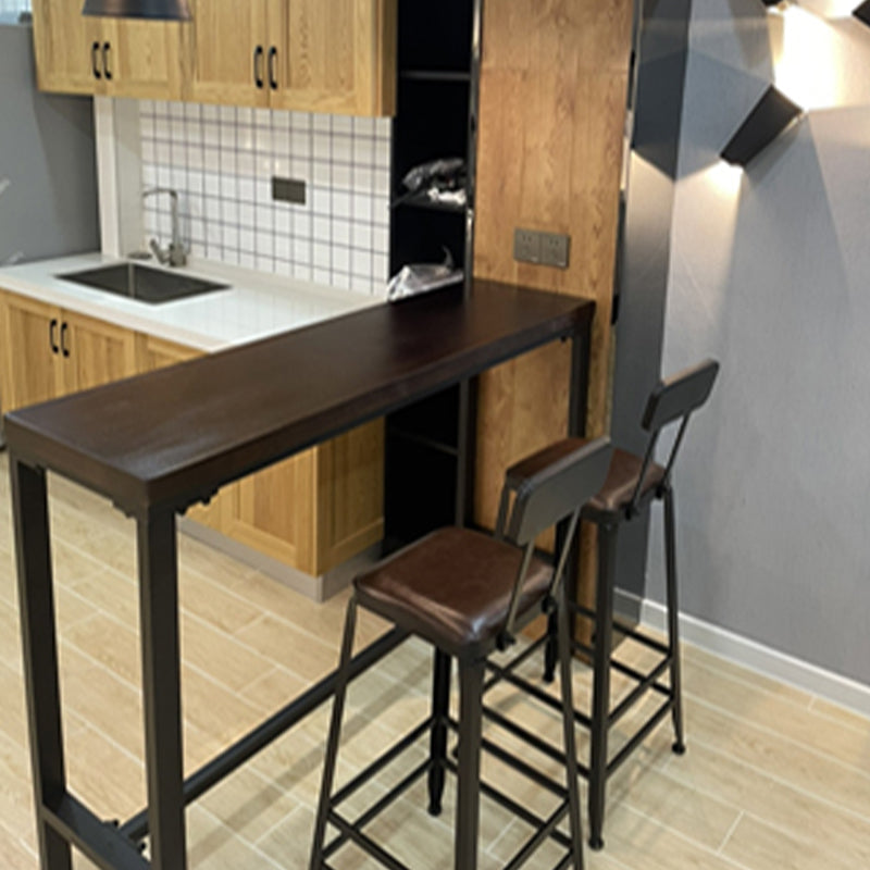 Industrial Black Counter Chair Squared Metal Footrest Counter-height Stool