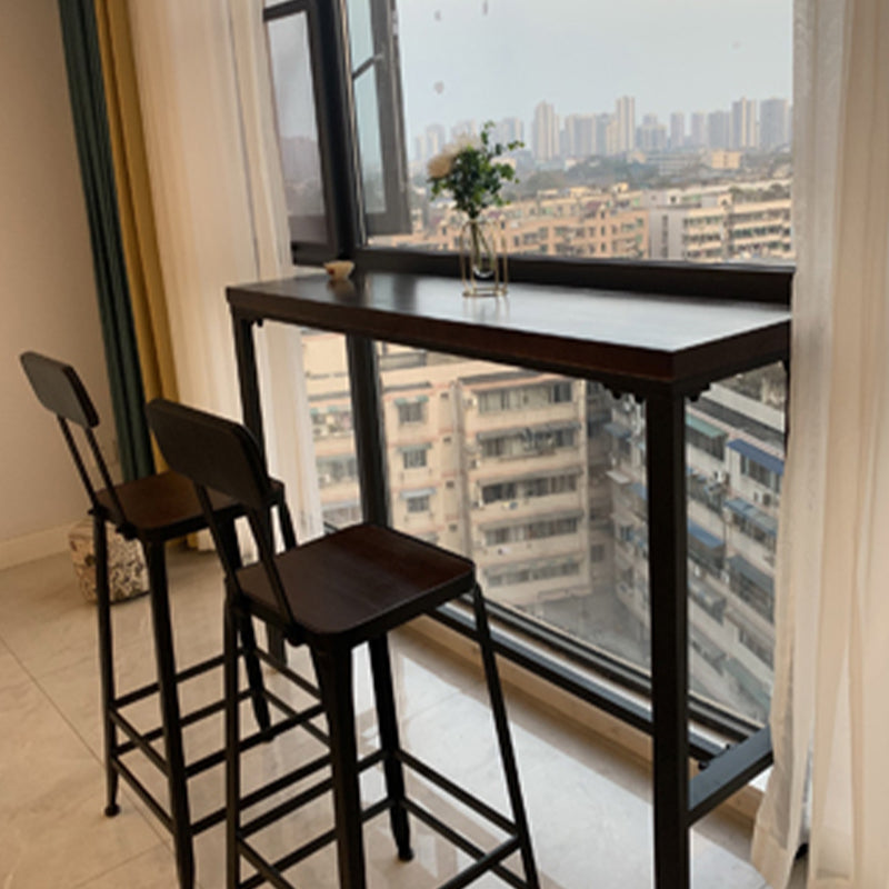 Industrial Black Counter Chair Squared Metal Footrest Counter-height Stool