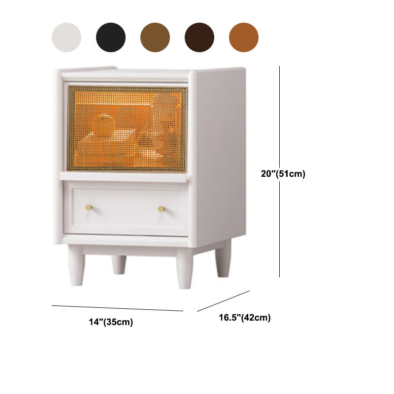 Contemporary Bed Nightstand 2 Drawer Accent Table Nightstand