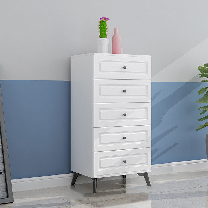 Contemporary Soft-Close Drawers Storage Chest Wood Dresser with Metal Feet