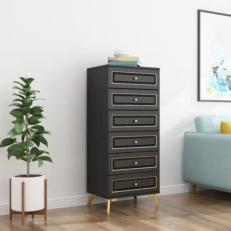 Contemporary Soft-Close Drawers Storage Chest Wood Dresser with Metal Feet