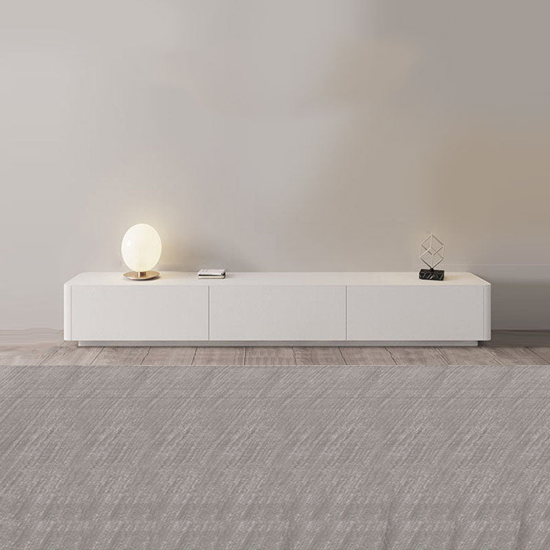 Modern Style White TV Stand, Stone/ Wood TV Console with Drawers