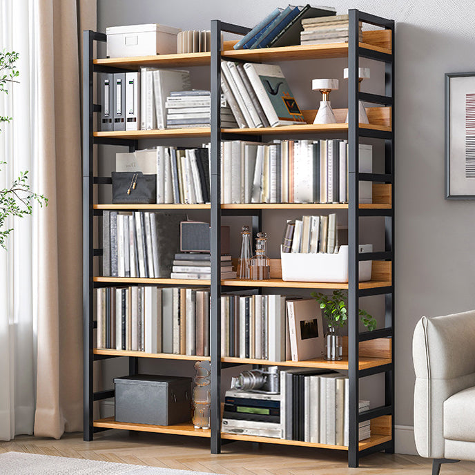 Open Wooden Bookcase Modern Minimalist Home Office Bookshelf