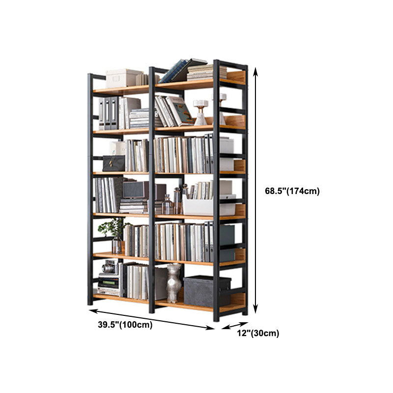 Open Wooden Bookcase Modern Minimalist Home Office Bookshelf