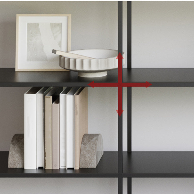 Modern Open Storage Bookcase 9.8" W Iron Frame Bookshelf with Shelves